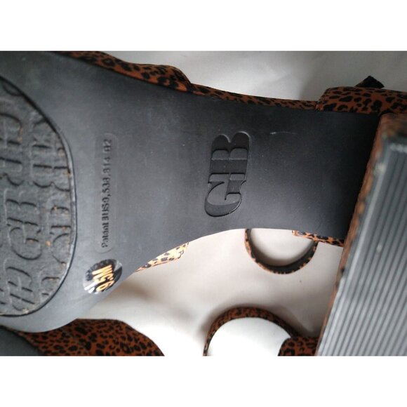 GB Gianni Bini New Rules Women's 9.5 Leopard Print T Strap 4" High Heel Sandals - Picture 9 of 10